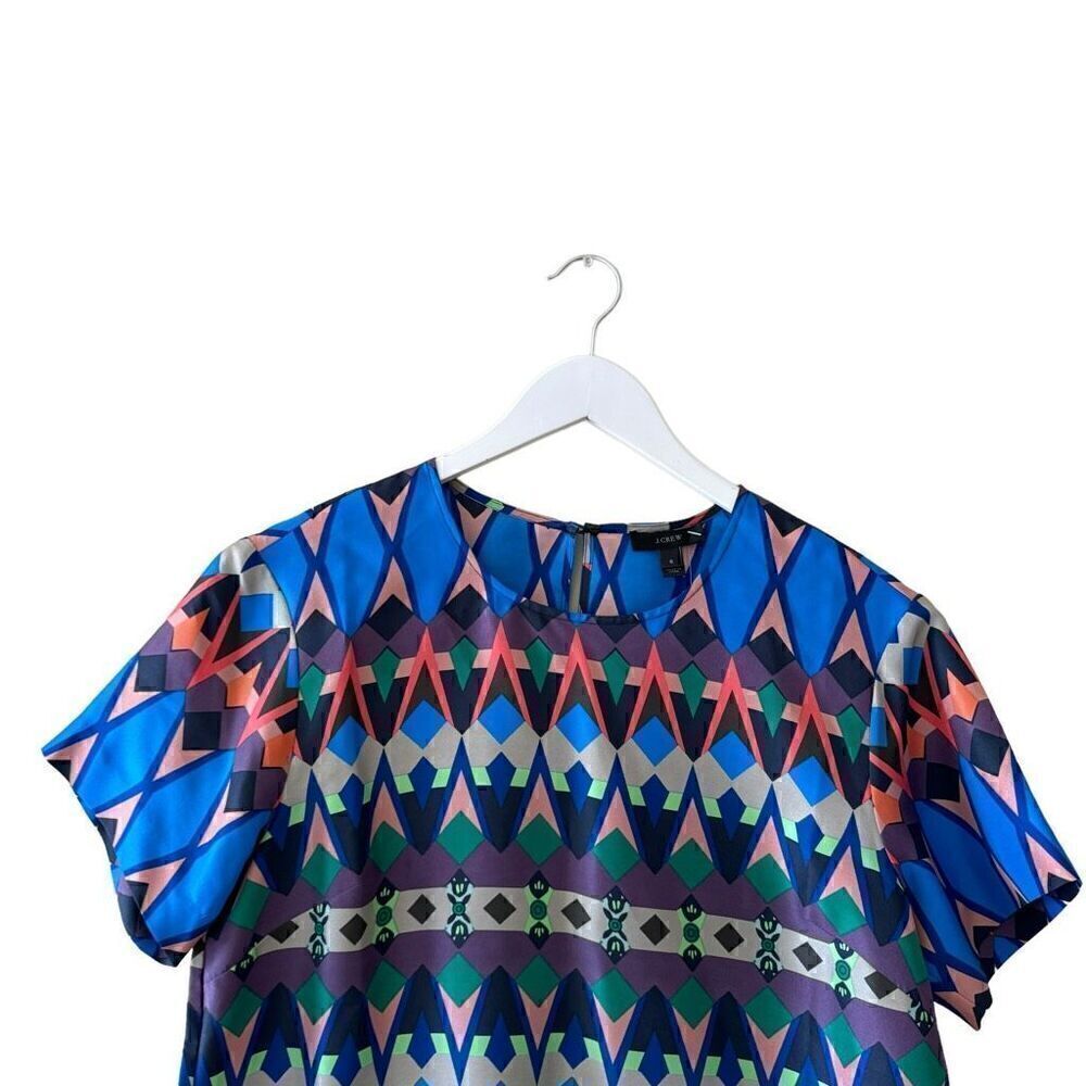 J CREW Gemstone Floral 100% Silk Top BlouseNew NWT SZ 6 #2009 - Picture 3 of 14